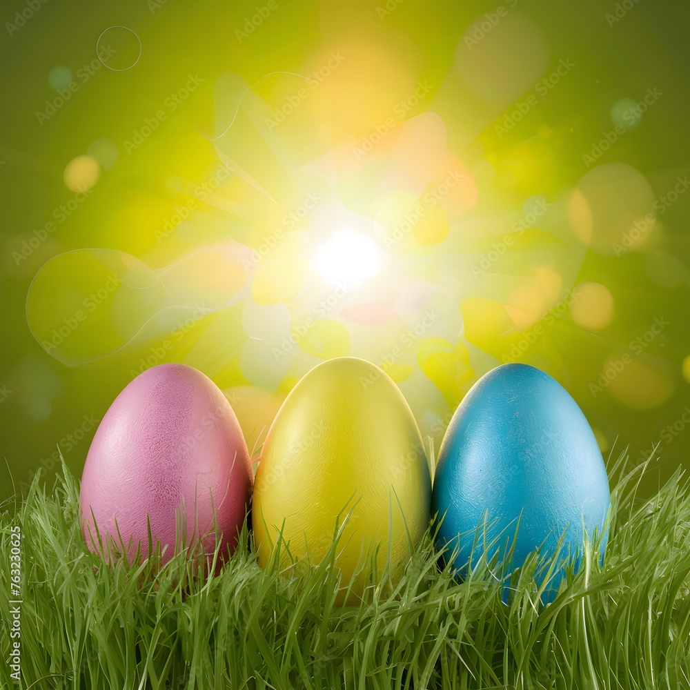 Glowing Easter background setting the stage for joyous spring celebrations For Social Media Post Size