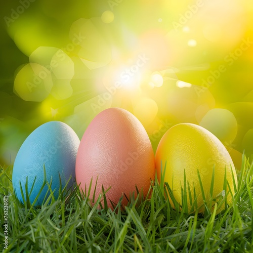 Glowing Easter background setting the stage for joyous spring celebrations For Social Media Post Size