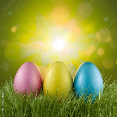 Glowing Easter background setting the stage for joyous spring celebrations For Social Media Post Size