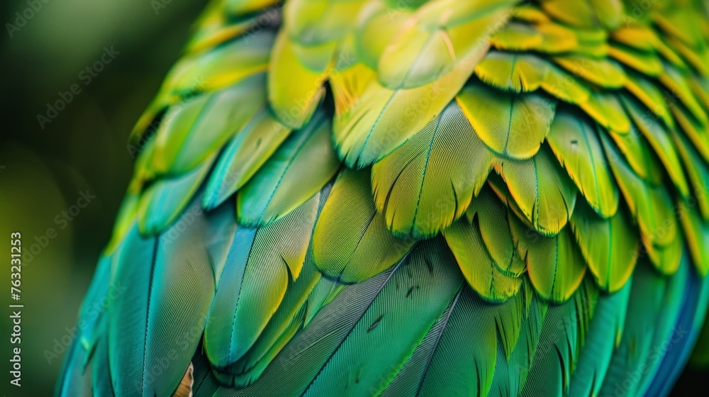 Fototapeta premium Close-up of vibrant parrot feathers