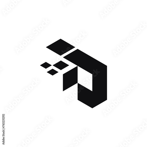 Creative D Letter Logo Design Element. Design Vector Pixel Logo Template