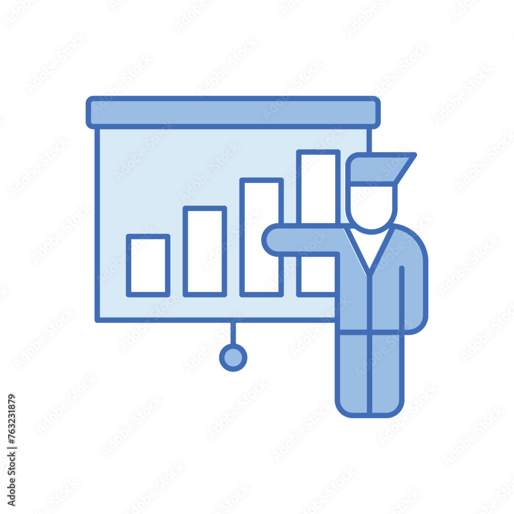 Blue line Presentation vector icon Blue line Presentation vector icon