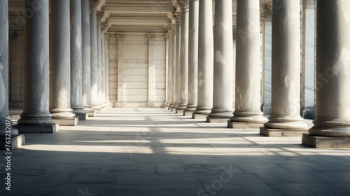 Passage of centuries etched in Doric colonnade's wear and decay