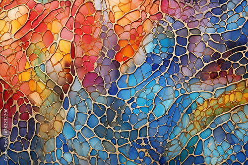 Close up of a stained glass window
