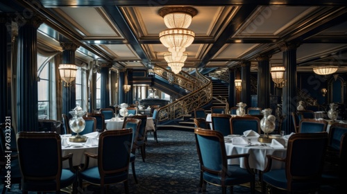 Elegant 1920s dining experience on ocean liner fine dining elegance © javier