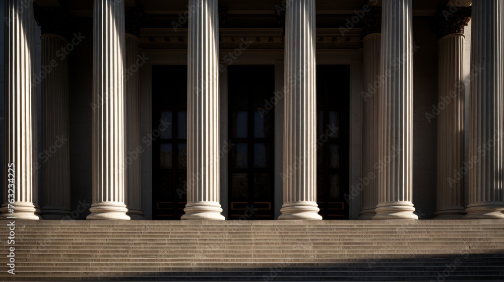 Doric temple entrance showcases sturdy proportions elegant capitals