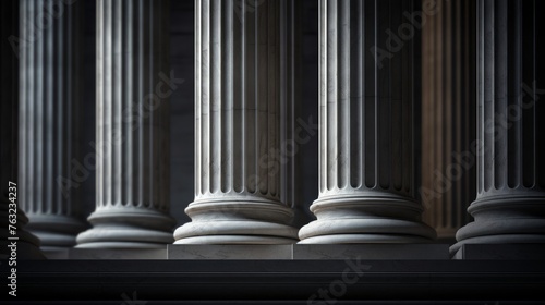 Ancient Doric column incorporated into sleek modern architectural design