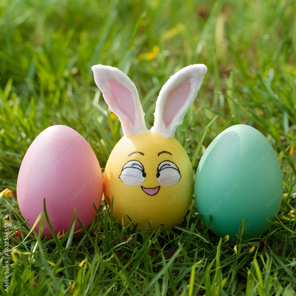 Whimsical Easter eggstravaganza brimming with colorful eggs and joyful celebrations For Social Media Post Size