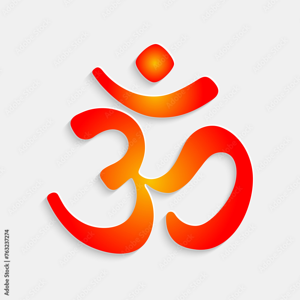 Om or Aum Indian sacred sound. The symbol of the divine triad of Brahma, Vishnu and Shiva. The sign of the ancient mantra. Om or Aum Indian sacred sound. The symbol of the divine triad of Brahma, Vishnu and Shiva. The sign of the ancient mantra.