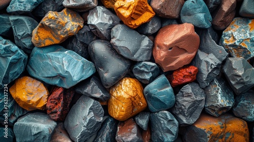 Colorful assortment of rocks and minerals