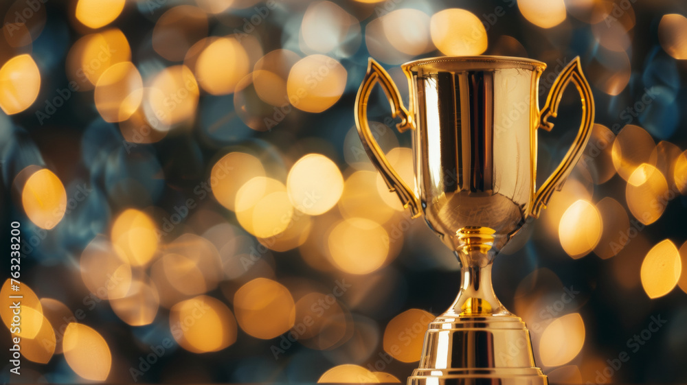 A gleaming trophy shines with the promise of victory and recognition. A gleaming trophy shines with the promise of victory and recognition.