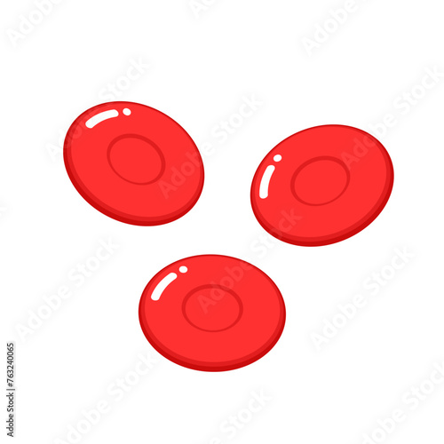 Red blood cells icon. Medical biological. Vector illustration of red blood cells or erythrocytes.