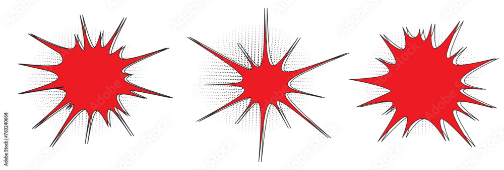 red comic speech bubbles with halftone shadow on a transparent background red comic speech bubbles with halftone shadow on a transparent background