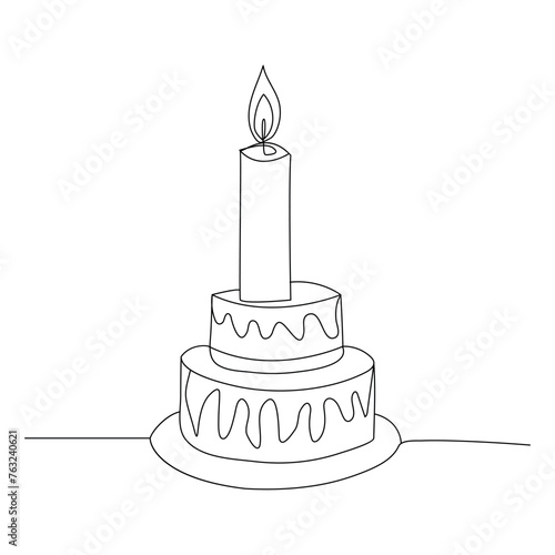 Continuous line drawing candle vector illustration design
Coloring page for kids white Halloween candles vector illustration,
