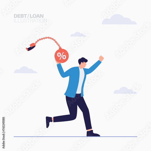 Business Motivation to Financial Success and freedom finance Investment risk and account budget loss illustration