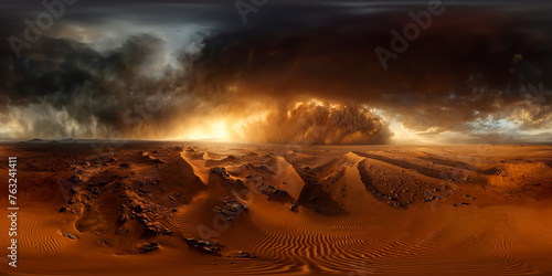 Sand storm in the desert 8K VR 360 Spherical Panorama v3