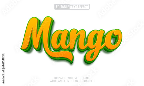Editable 3d text style effect - Mango text effect Template