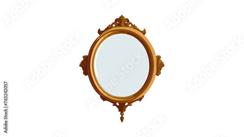 illustrazione di specchio da parete con elegante cornice in stile classico photo