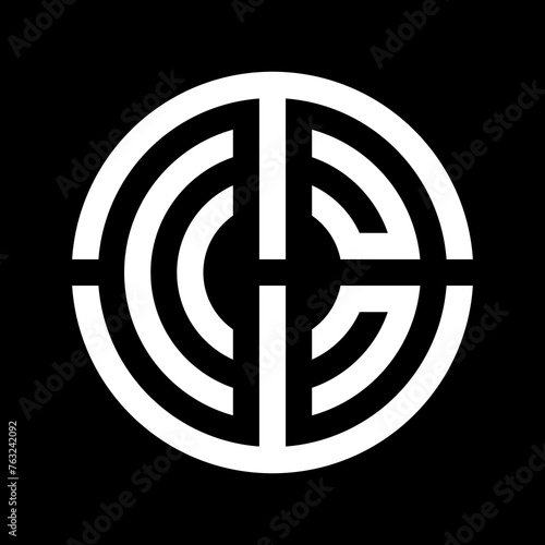 Circle letter T C logo design concept