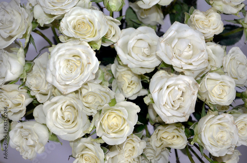 White Roses Bouquet. White Roses Background.