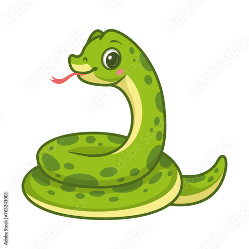 Cute snake cartoon vector illustration