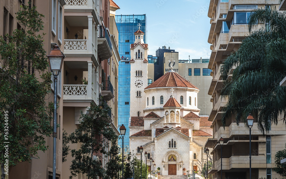 Fototapeta premium St Elias and St Gregor Armenian Catholic cathedral in Beirut capital city, Lebanon