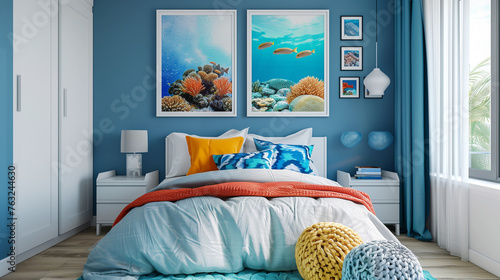 A marine life themed bedroom