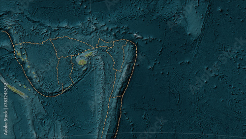 Tonga plate - boundaries on the map