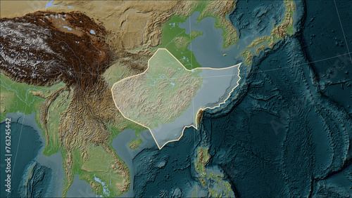 Yangtze tectonic plate on the map