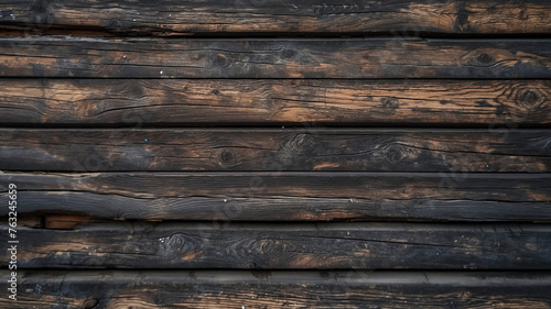 Burnished wooden logs stacked horizontally, showcasing natural textures and charred details.

 photo