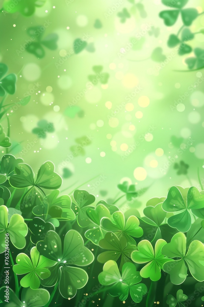 Patch of Clovers in Lush Grass