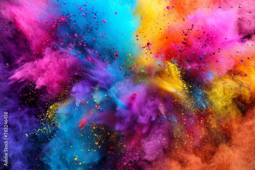 Colorful Powder Thrown Into the Air