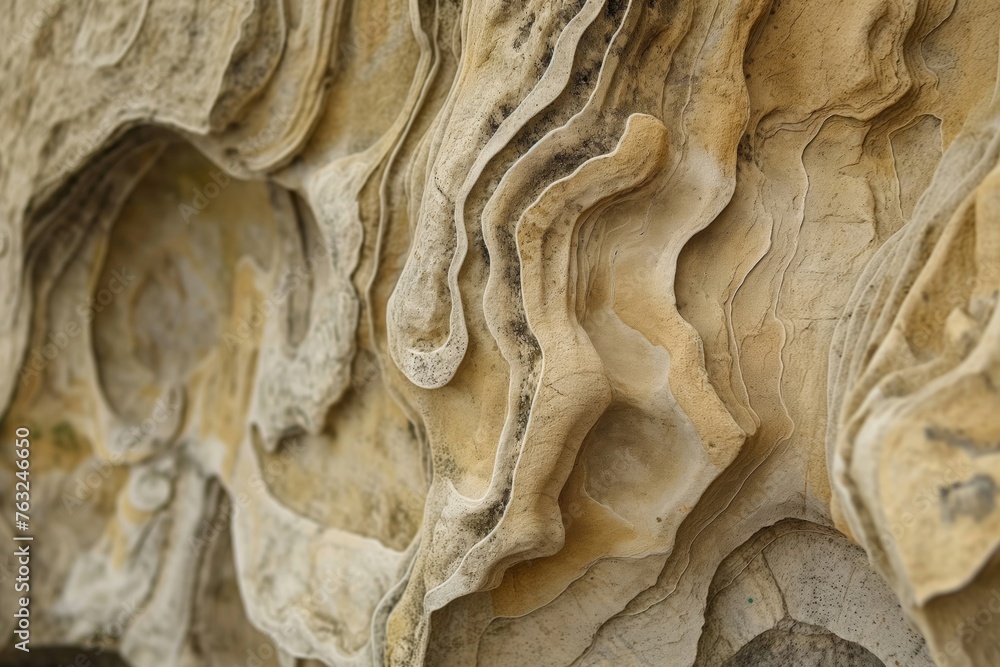 Close-up of weathered sandstone rock showing intricate natural patterns
