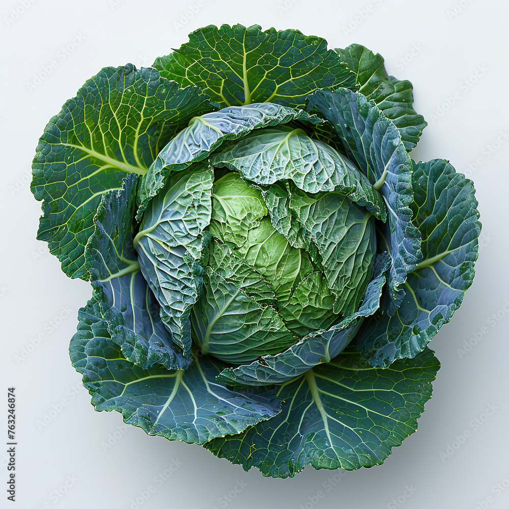a green single Cabbage, on isolated white background a green single Cabbage, on isolated white background