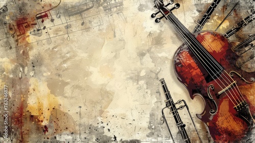 Violin and Music Notes Painting