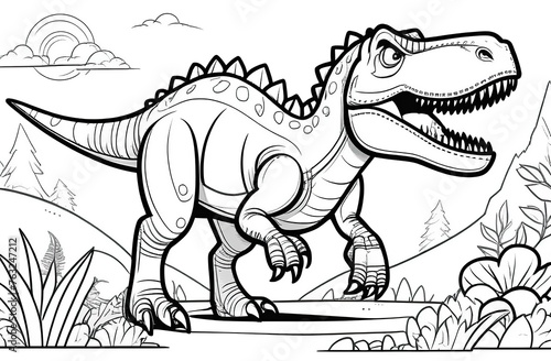 Cartoon tyrannosaurus coloring book -