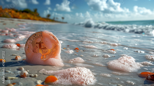 bitcoin on the beach