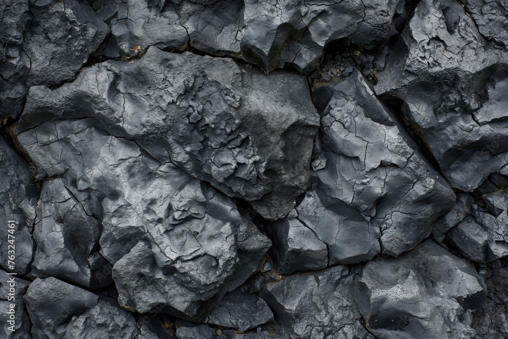 High-detail close-up of dark volcanic rock, showing intricate natural textures High-detail close-up of dark volcanic rock, showing intricate natural textures