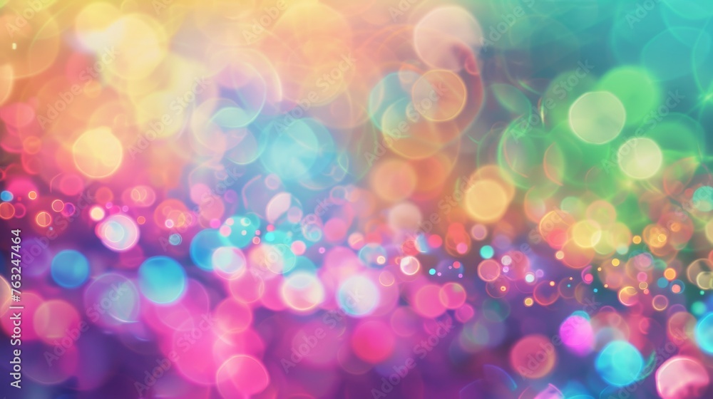 An abstract, dusted holographic background featuring multicolored light leaks and prism colors, creating a retro, vintage look with a creative defocused effect and a blurred glow 
