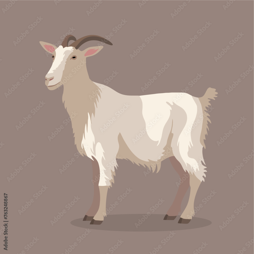 goat flat vector cartoon styl... goat flat vector cartoon styl...