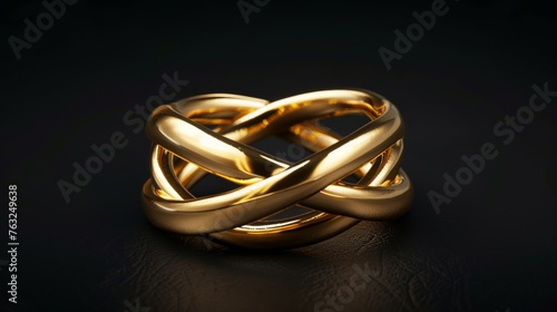 An intimate look at yellow gold jewelry, presented in a close-up view against a black background, emphasizing its allure 