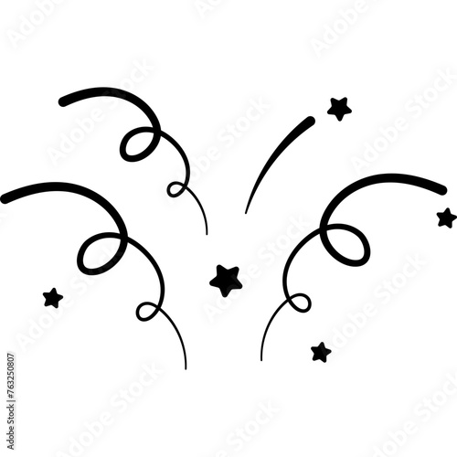 Black Confetti Decoration