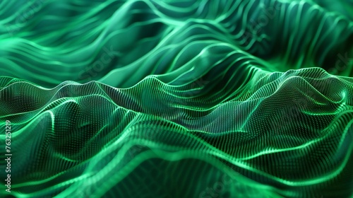 Neon green waves texture background, creating a stunning visual impact for wallpapers. © Aina Tahir