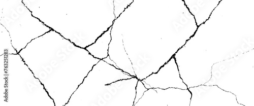 Vector grunge cracked texture Transparent background.