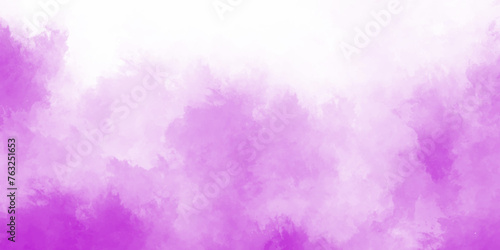 Abstract purple and white ink effect cloudy grunge texture with clouds. Purple and pink shades watercolor background. Brushed Painted Violet ink and watercolor textures on white background. Paint leak