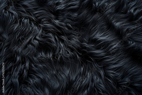 Black animal fur texture for background