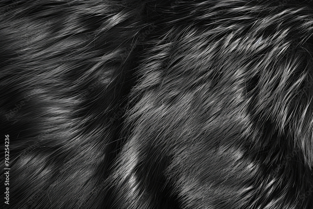 Black animal fur texture for background Black animal fur texture for background