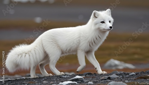 An Arctic Fox With Its Tail Held Low Ready To Fle Upscaled 2
