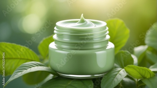 cosmetic moisturizer cream on nature background, Skin care, beauty and spa product presentation © Dhiandra