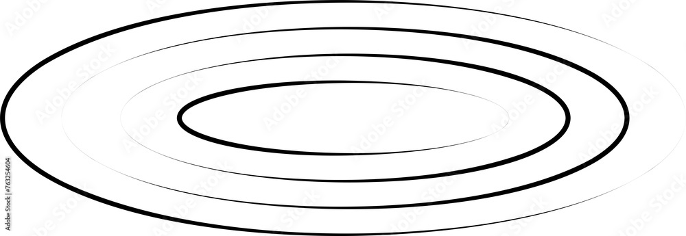 Oval icons with lines. Geometric shape